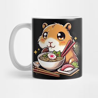 Japanese Art Noodle Foodie Cute Capybara Ramen Mug